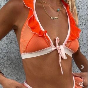 NWT We Are HAH So Fly Bralette Tangerine Women’s Size XS Halter‎ Tie Front